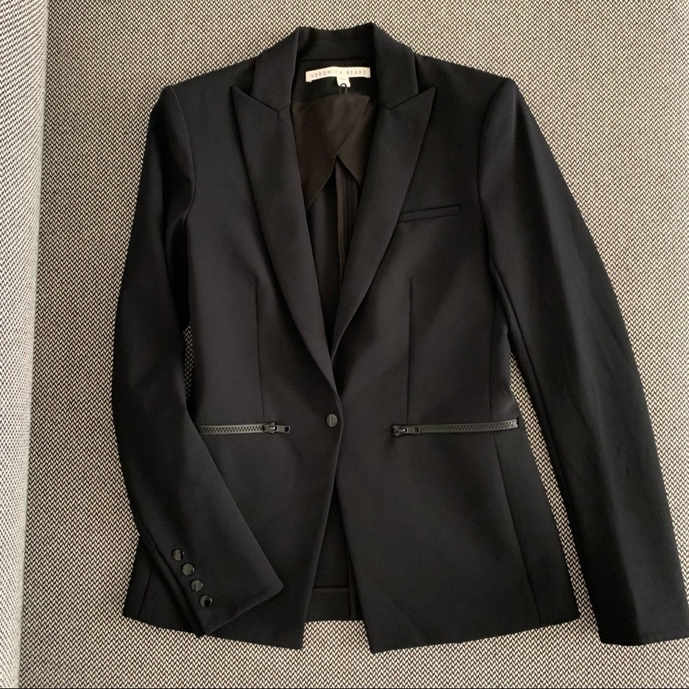 Veronica Beard Scuba Dickey Blazer Jacket Black